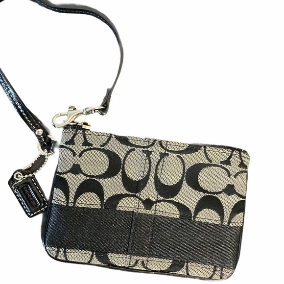 Coach Handbags - Coach Black Wrislet Jacquard Print Coach Logo